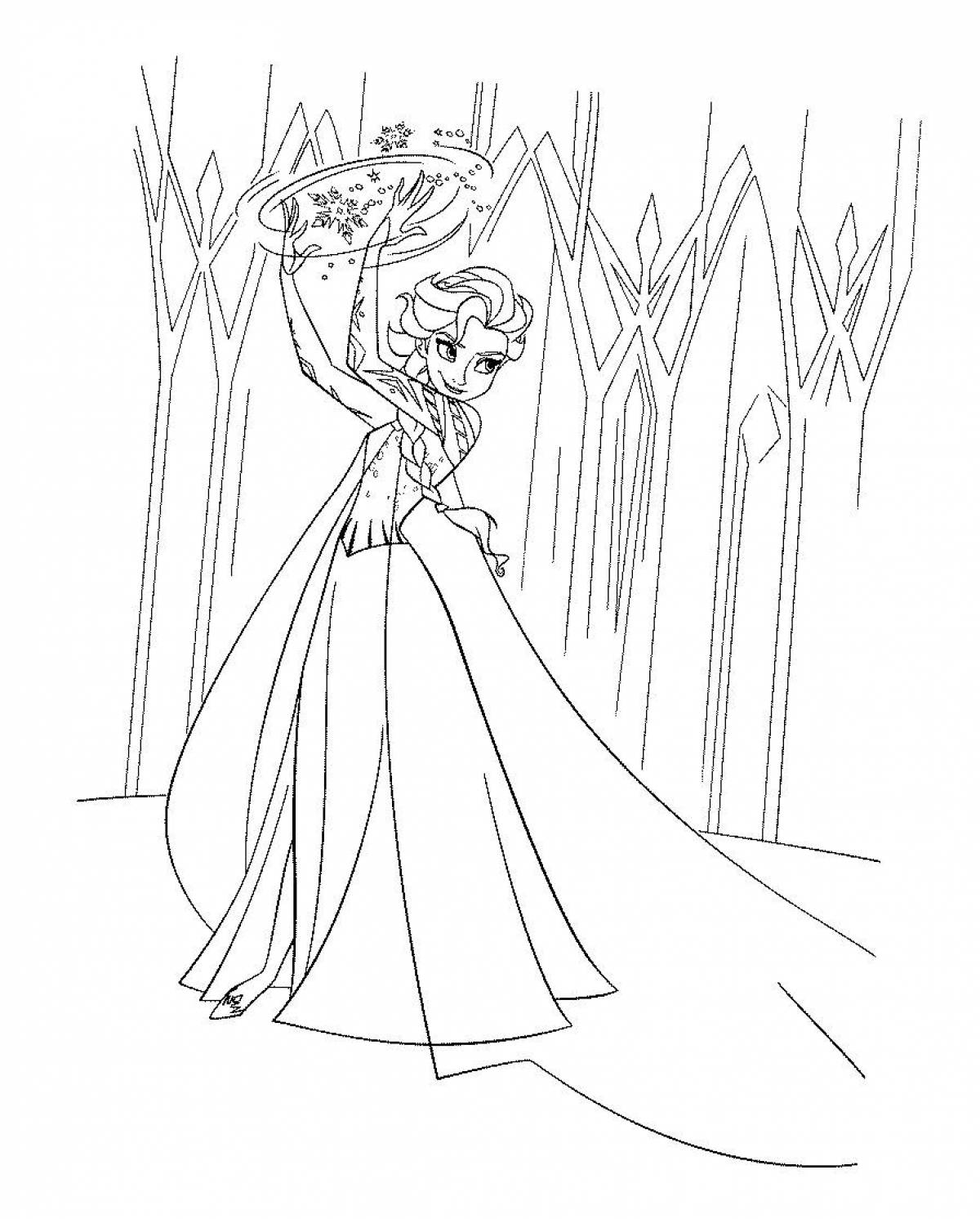 Photo Elsa coloring pages for girls