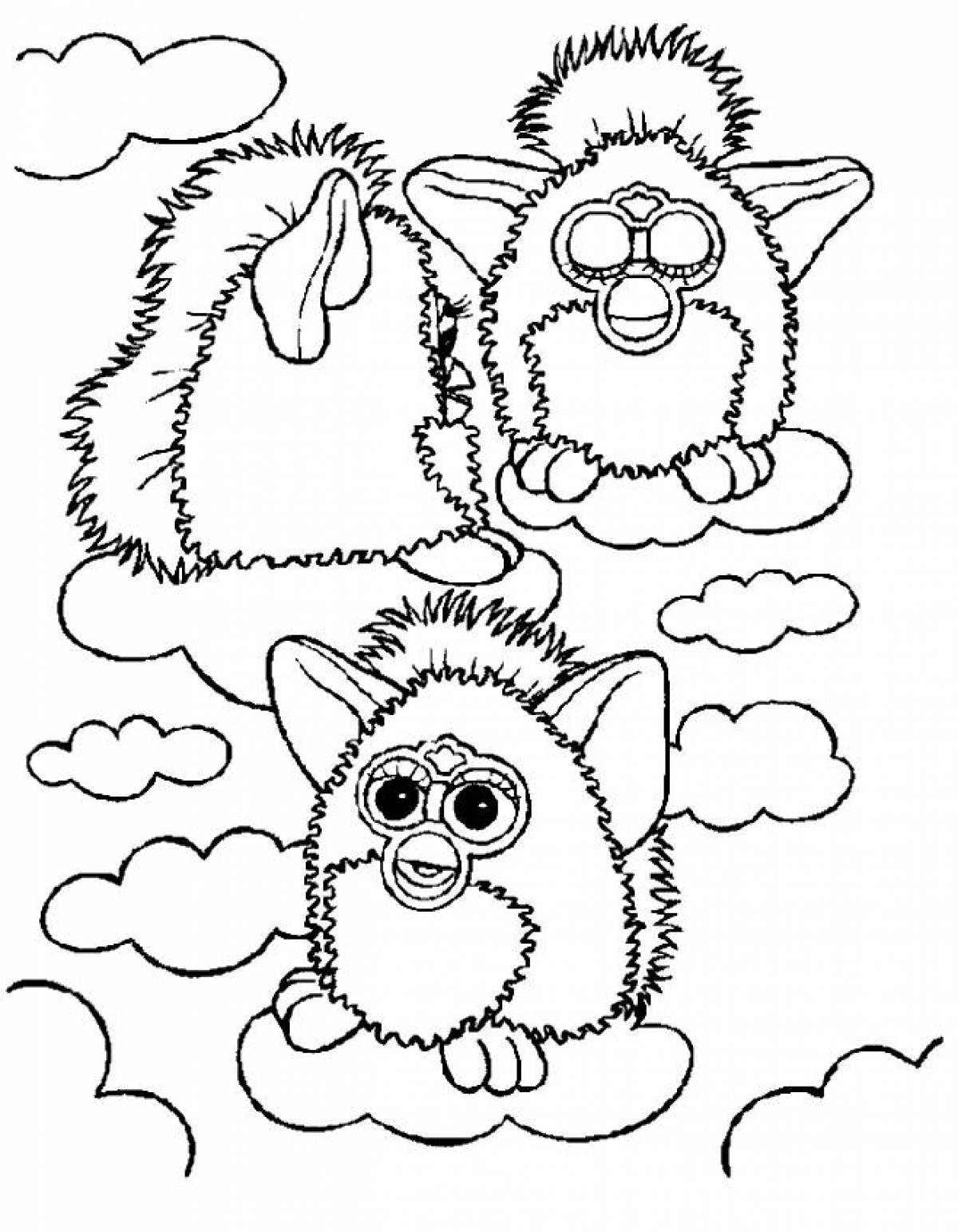 Coloring Furby in the clouds