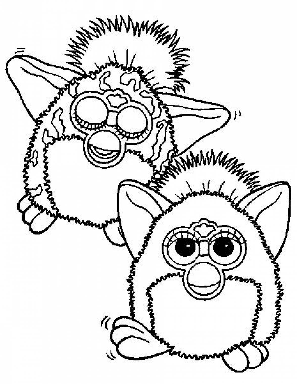 Photo Furby with friend coloring book for kids