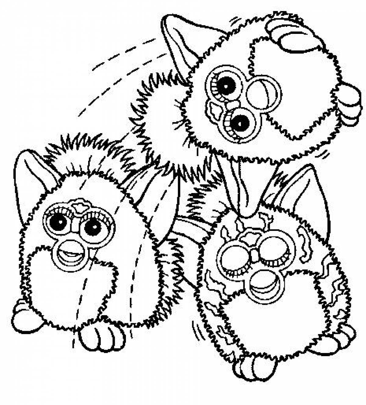 Photo Coloring page furby with friends