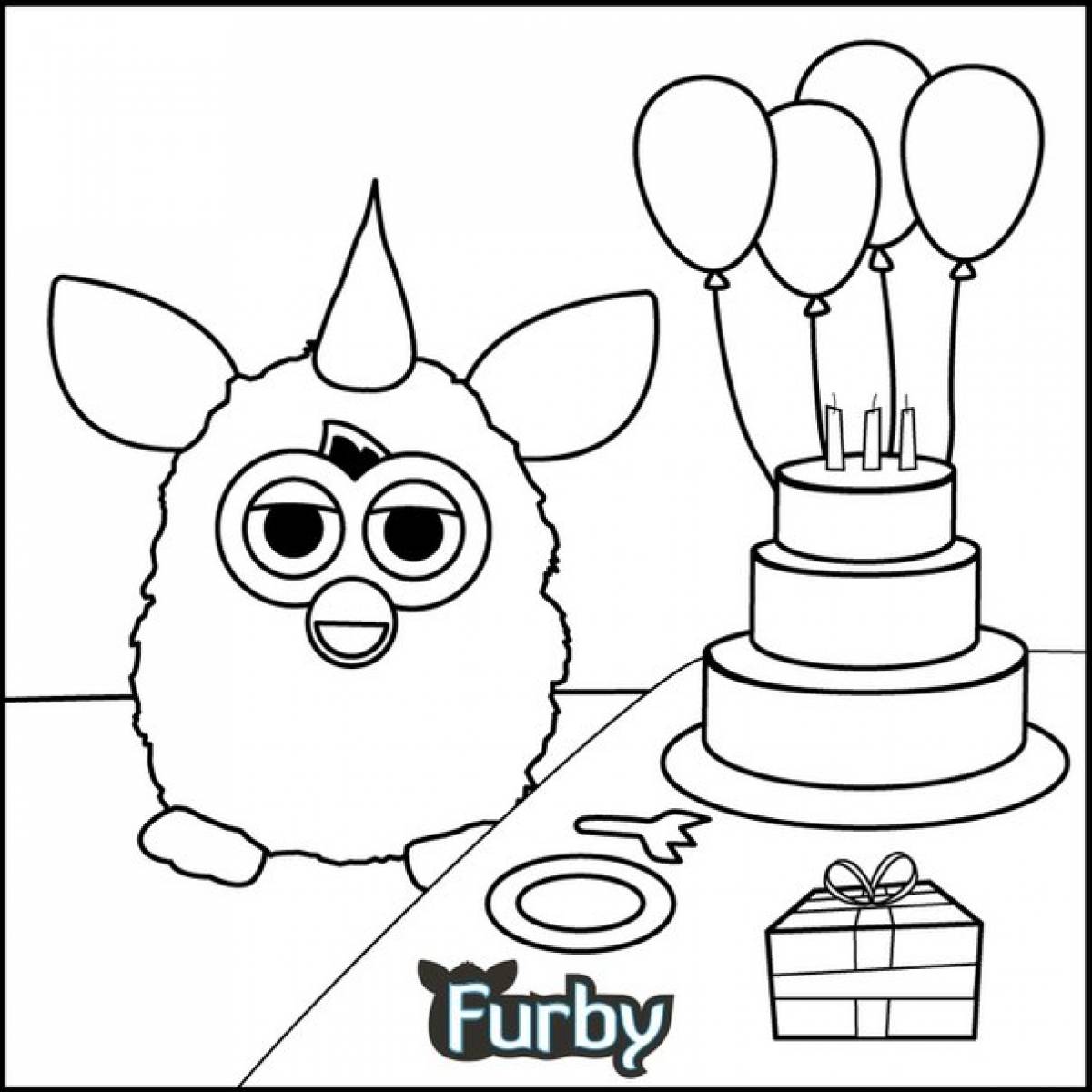 Photo Coloring Pages Birthday Furby
