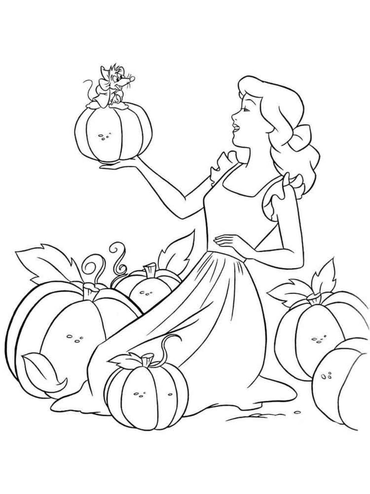 Photo Cinderella and pumpkins