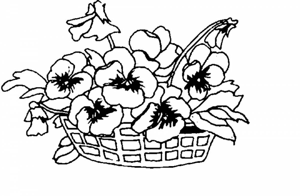 Pansies in a basket