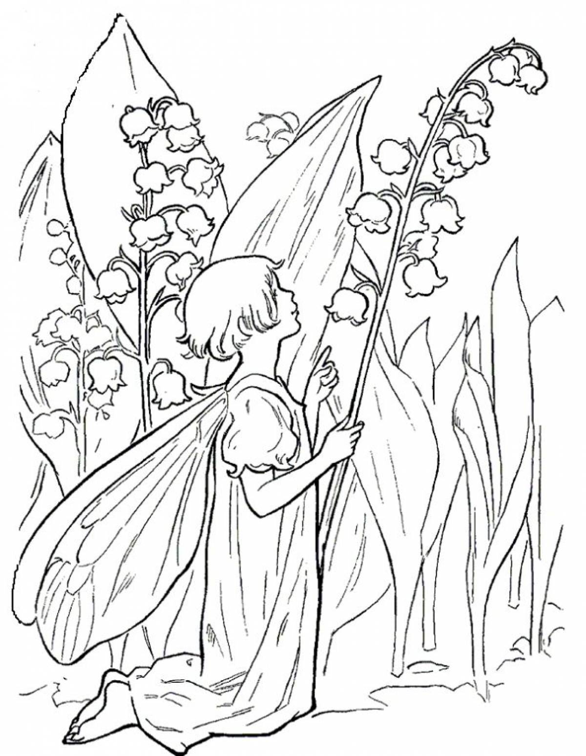 Lily of the valley with a fairy