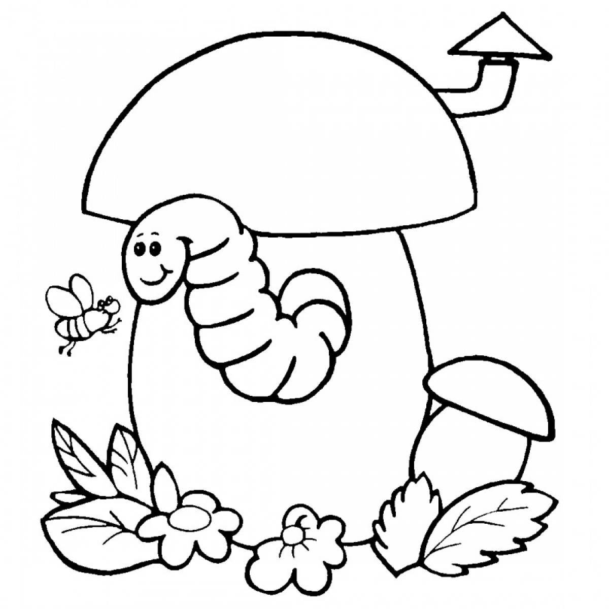 Mushroom and caterpillar