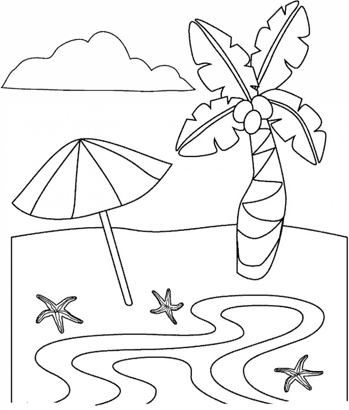 Palm tree and umbrella
