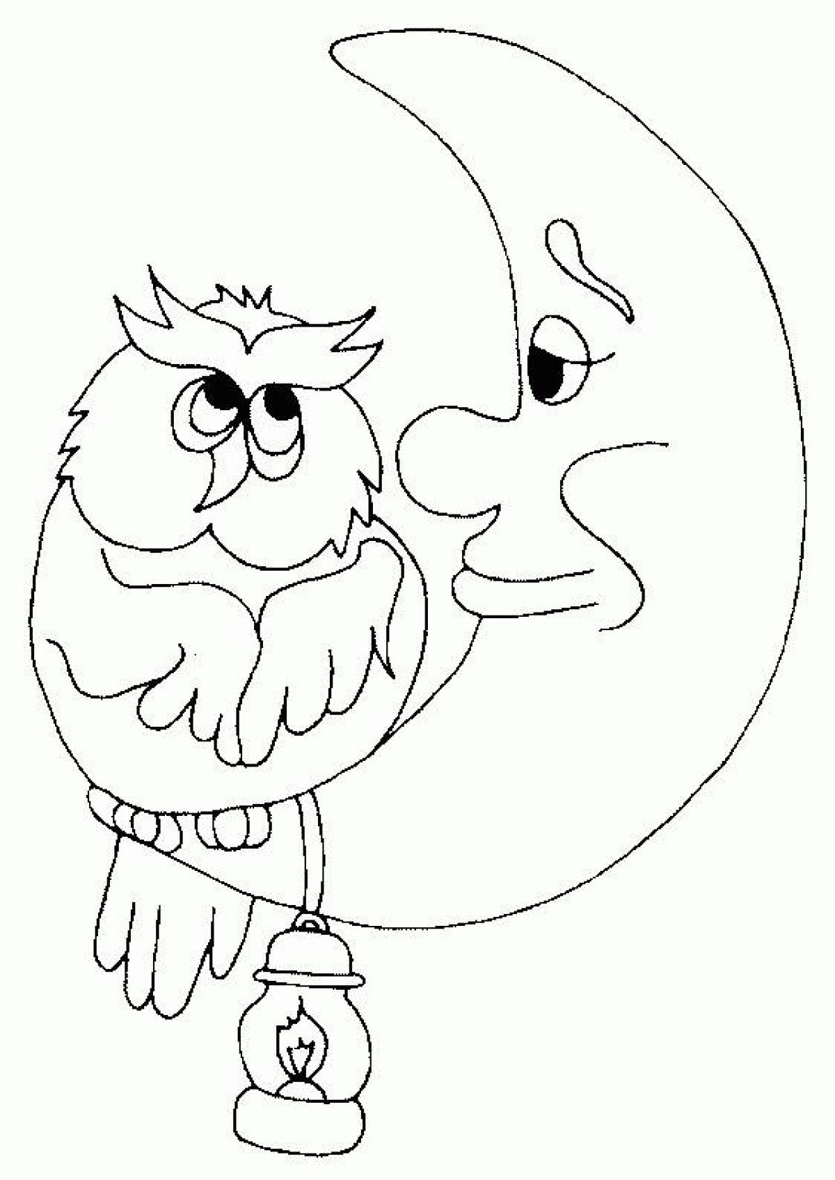 Moon and owl