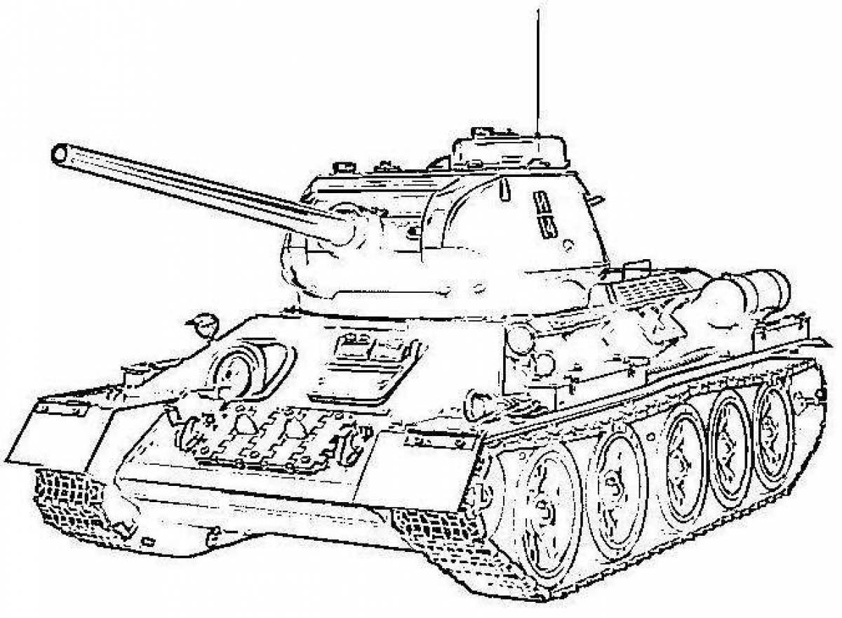 Т-34-85 танк рисунок сбоку