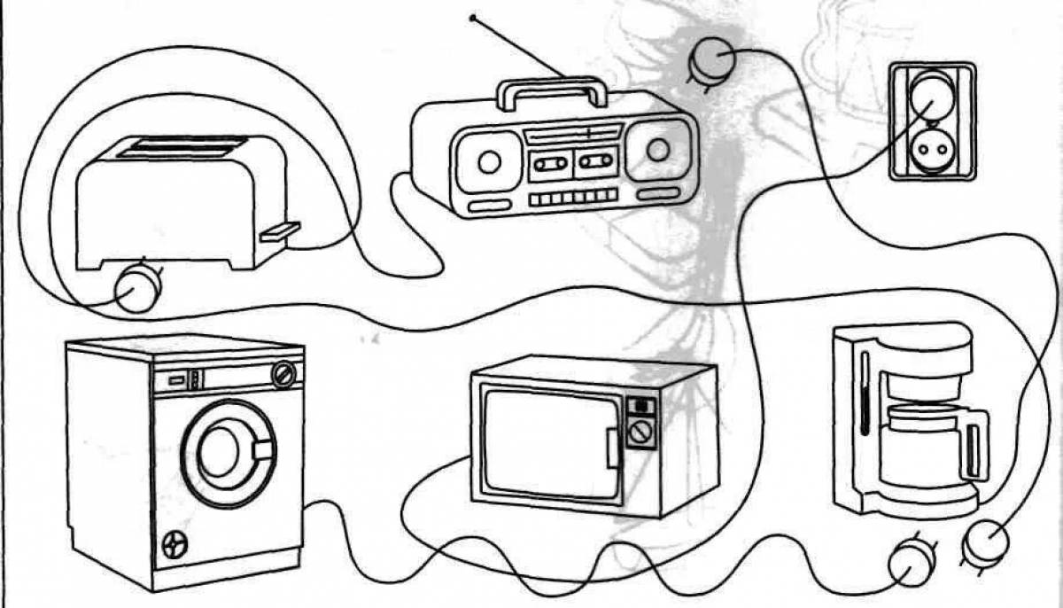 Электроприборы картинки для детей раскраски