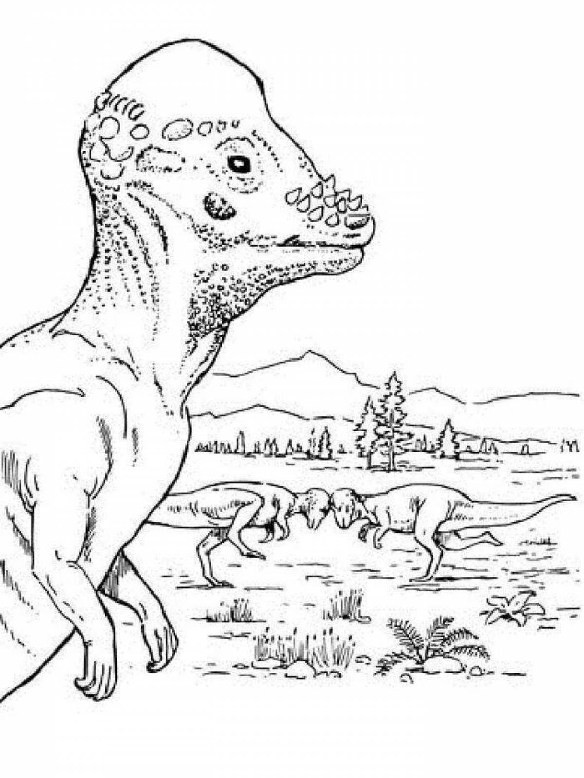 Раскраска динозавры пахепалозавр