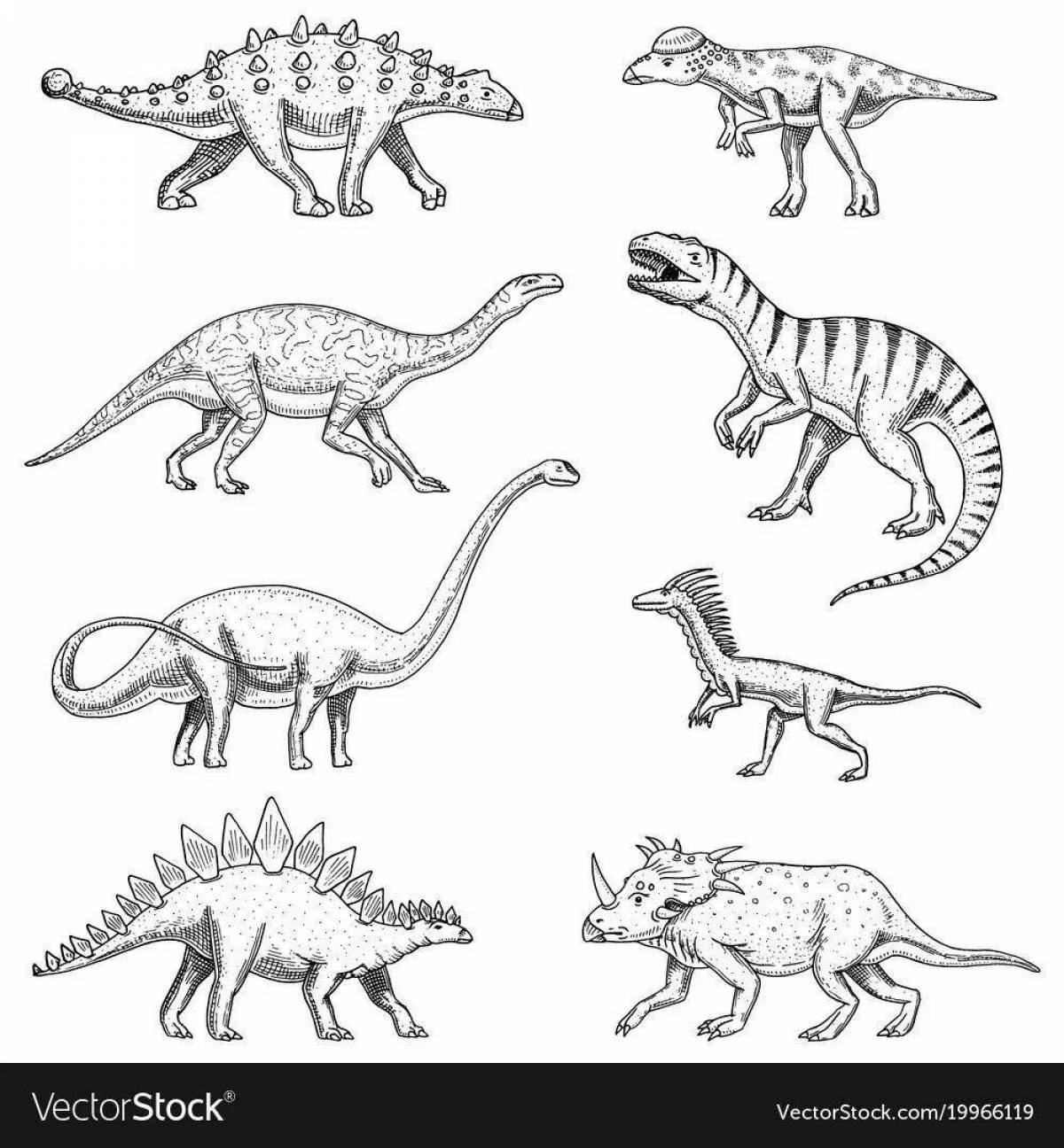 Раскраска с динозаврами пахицилозавр