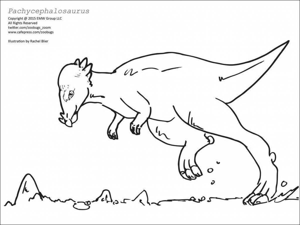 Раскраска динозавр Пахицефалозавр