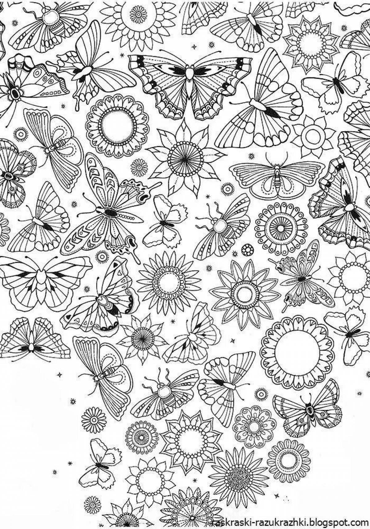 Alluring coloring book black and white antistress