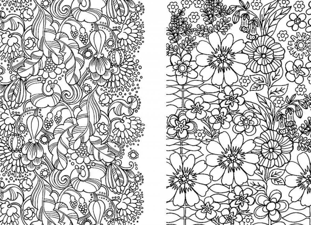 Serene coloring page black and white antistress