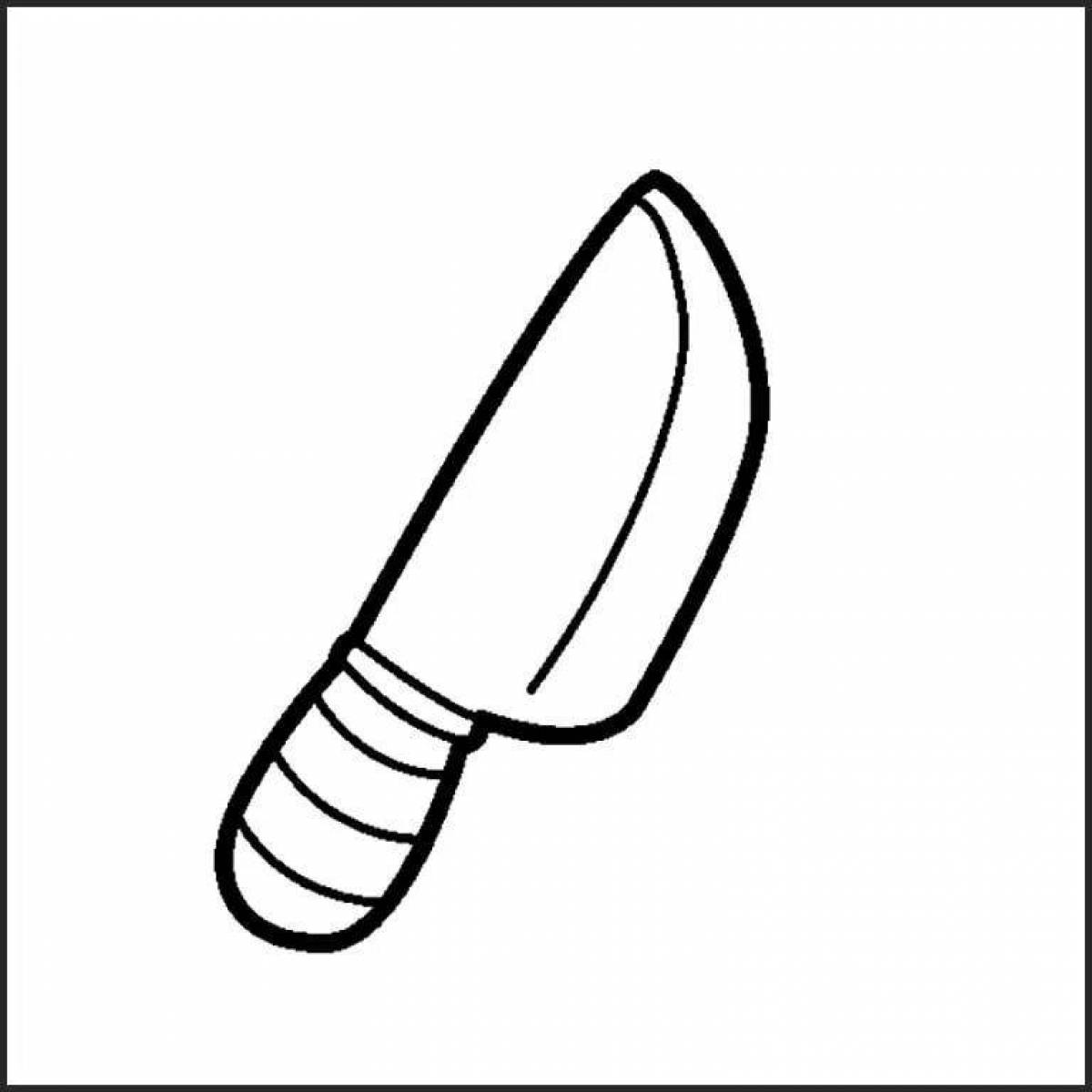 Colorful knife coloring page for kids