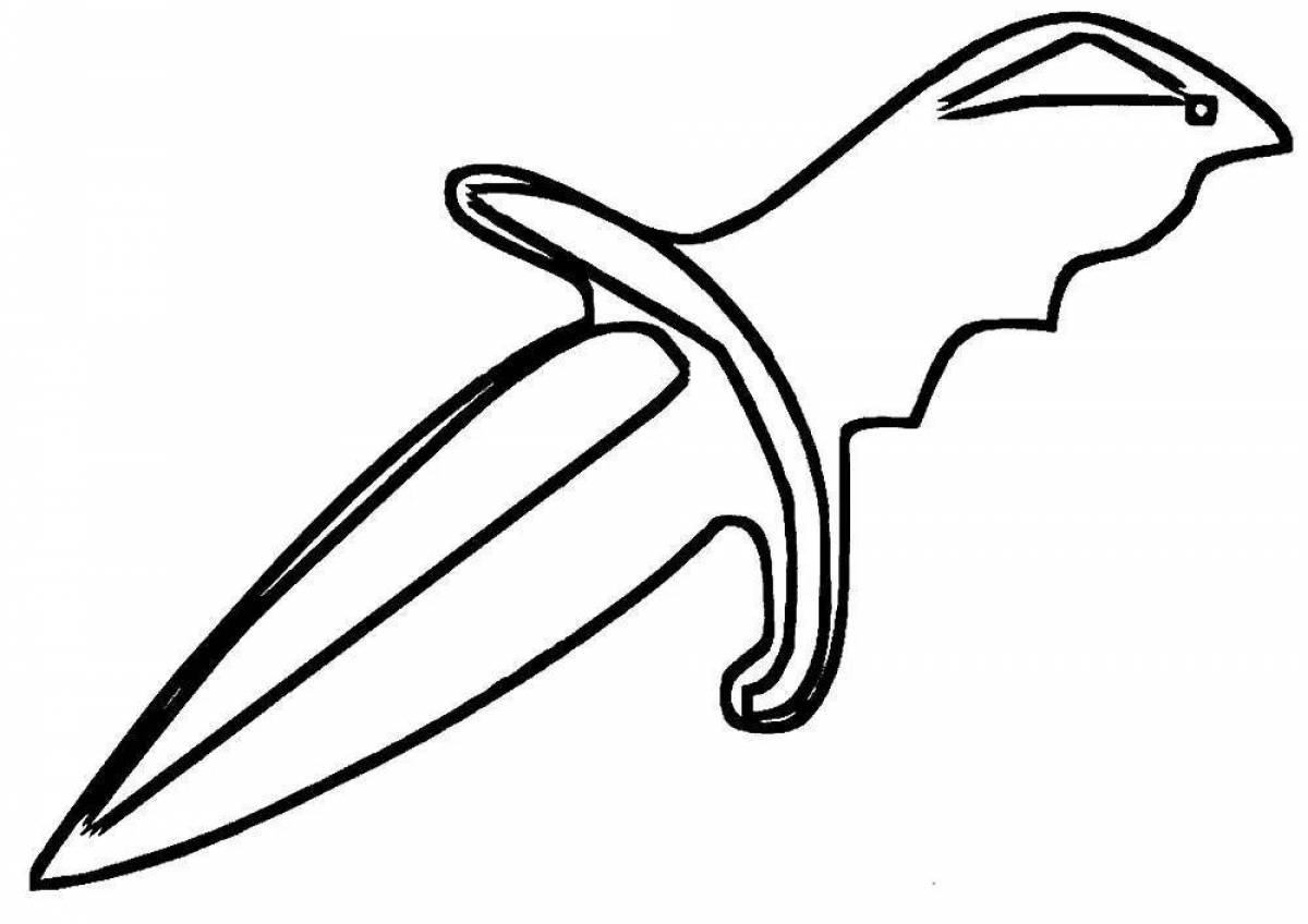 Playful knife coloring page for kids