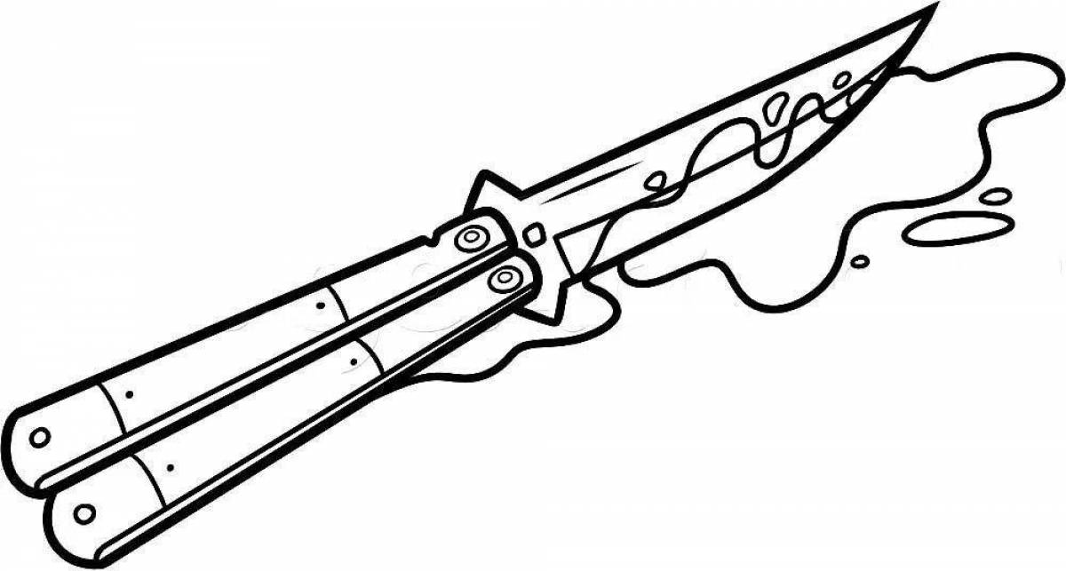 Amazing knife coloring page for kids