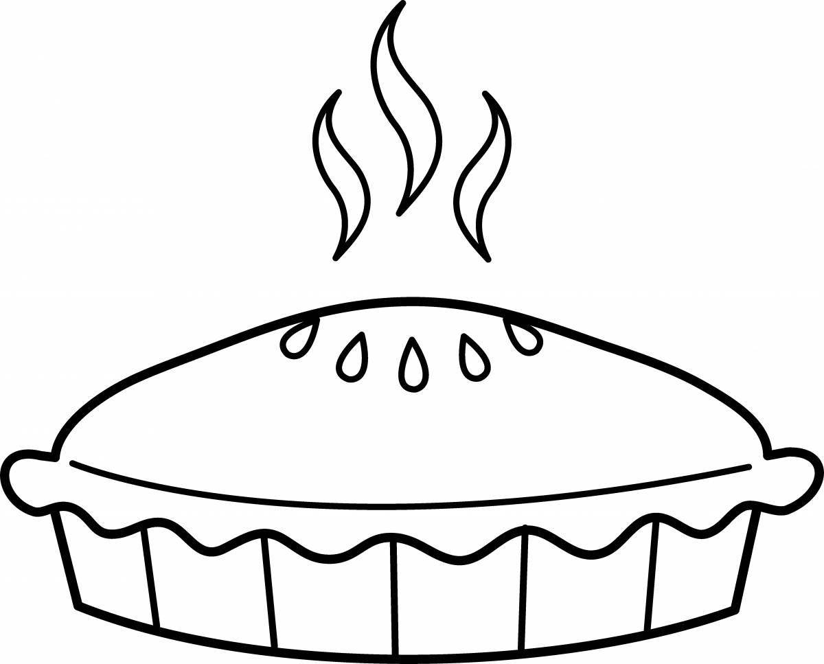 Colorful pie coloring page for kids