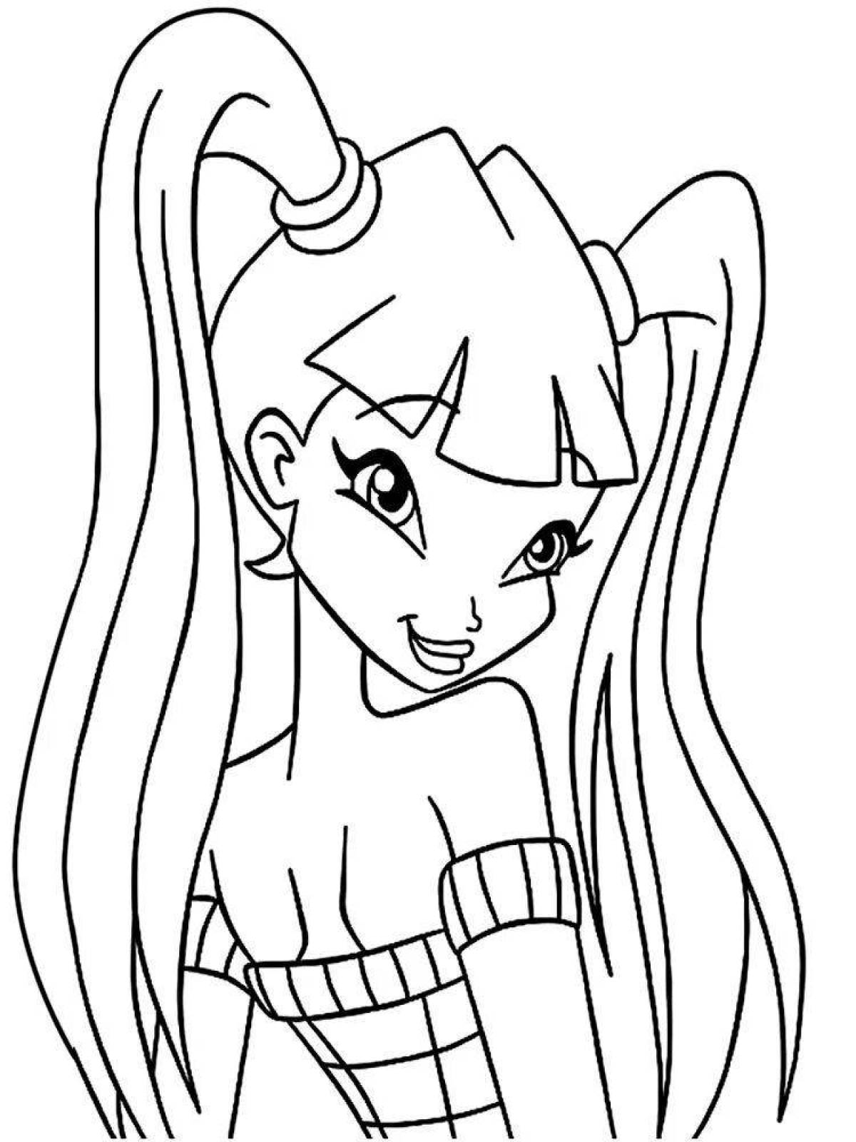 Adorable black and white coloring book for girls