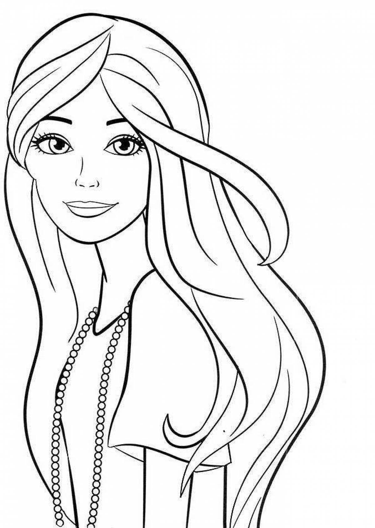 Black and white live coloring for girls