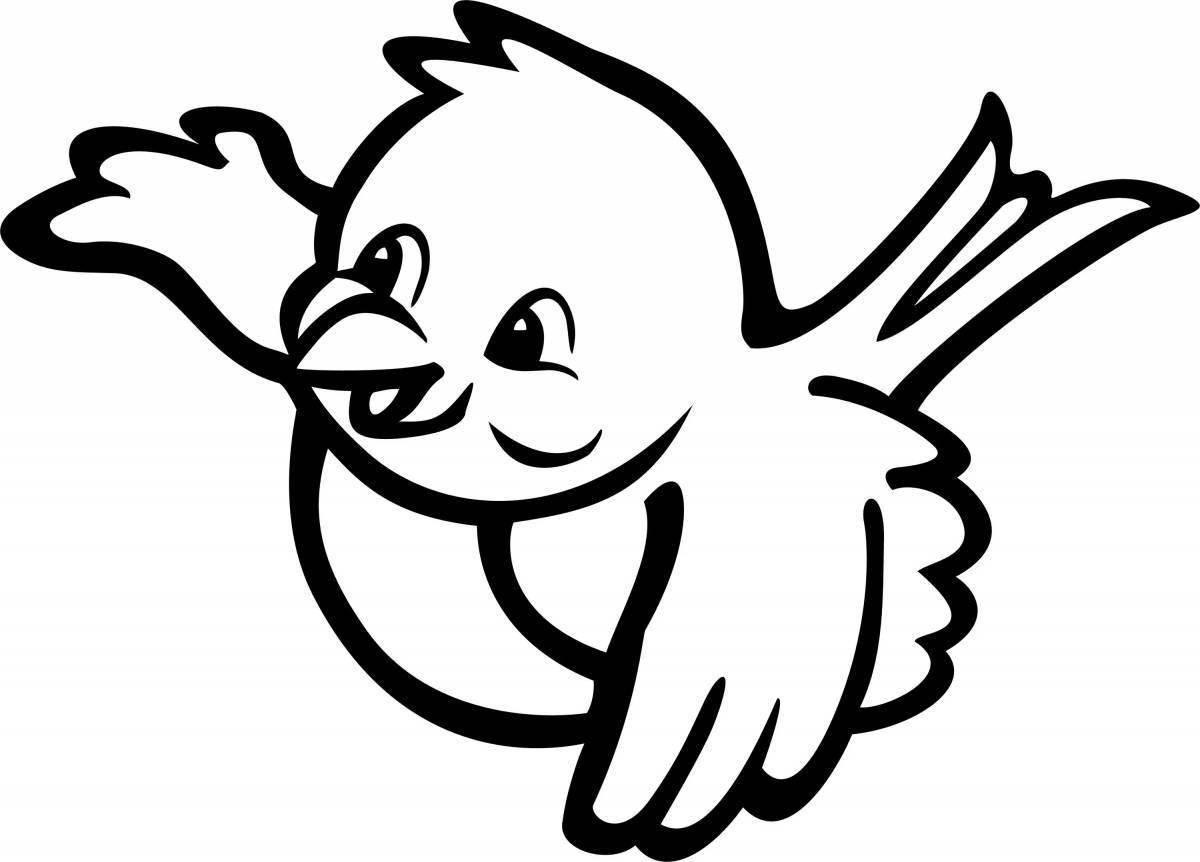 Colorful children's bird coloring page