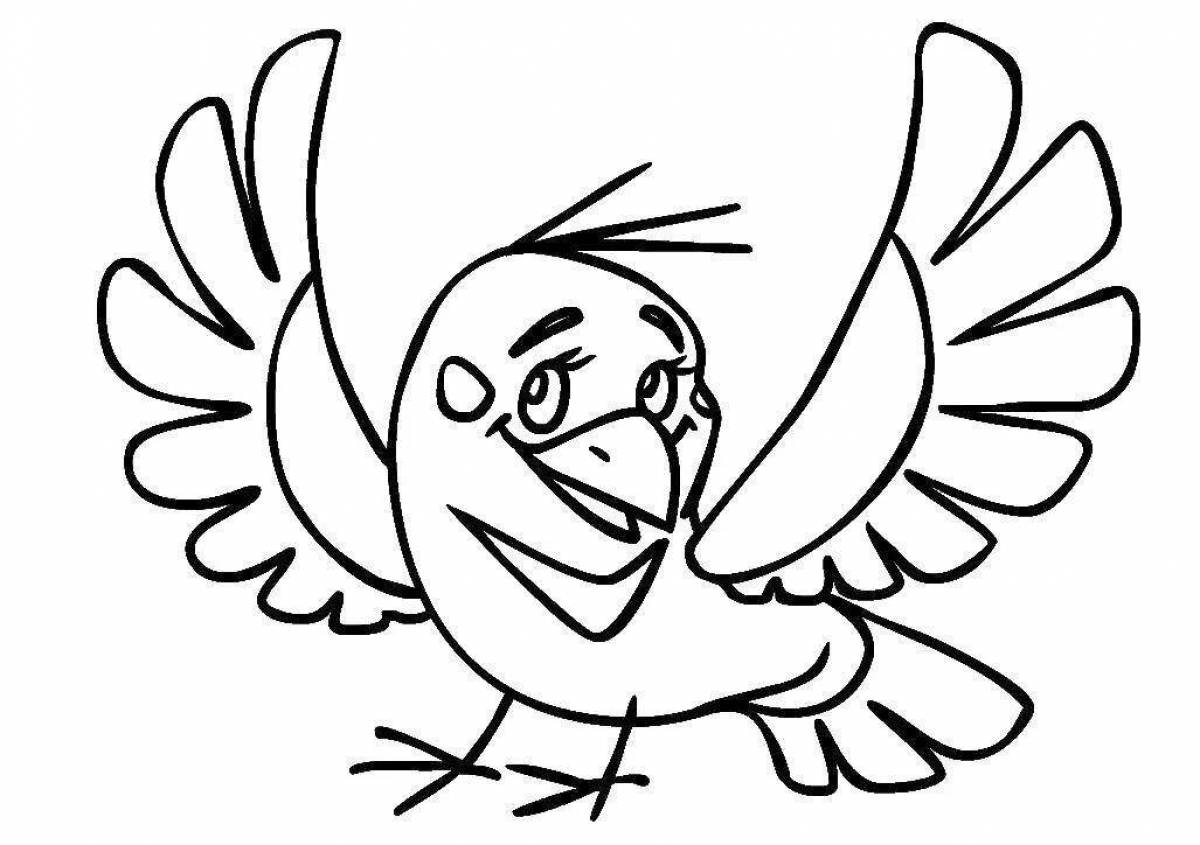 Cheerful children's coloring bird