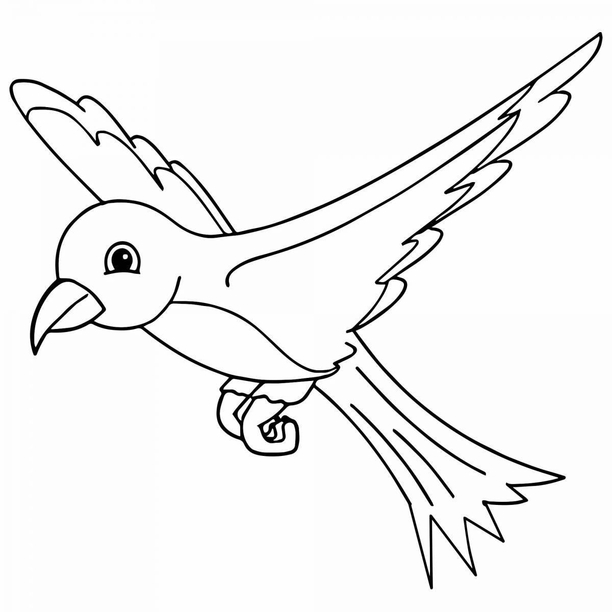 Funny children's coloring book with birds
