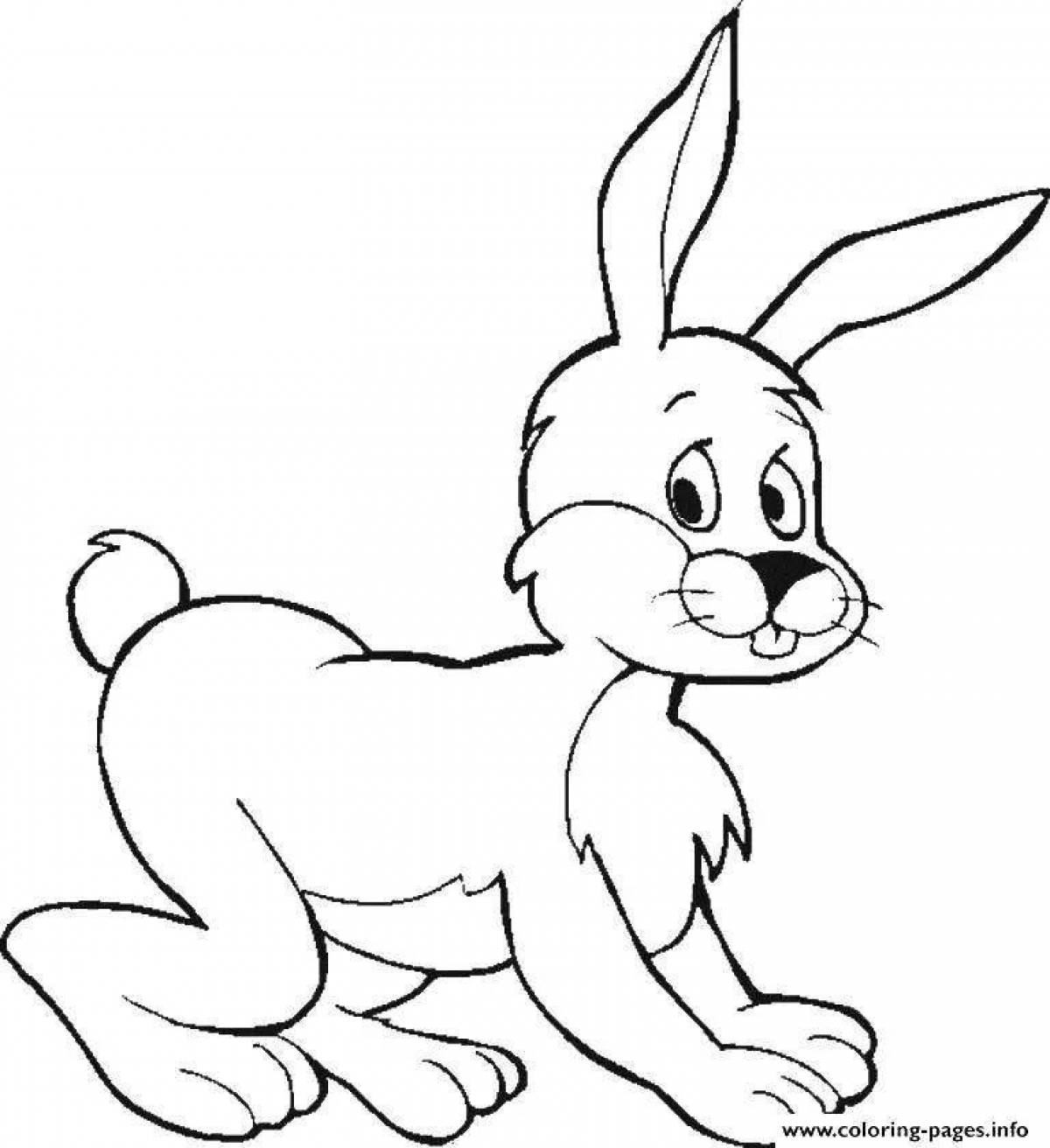 Magic coloring drawing of a hare for children