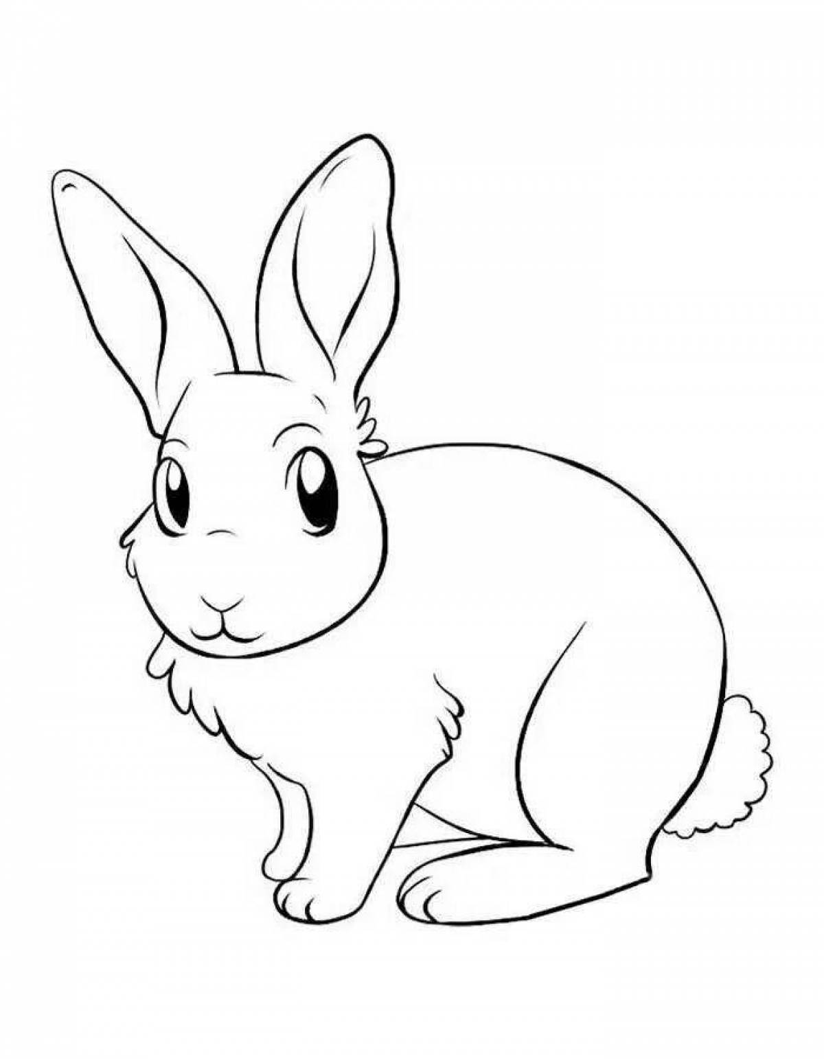 Playful coloring drawing of a hare for children