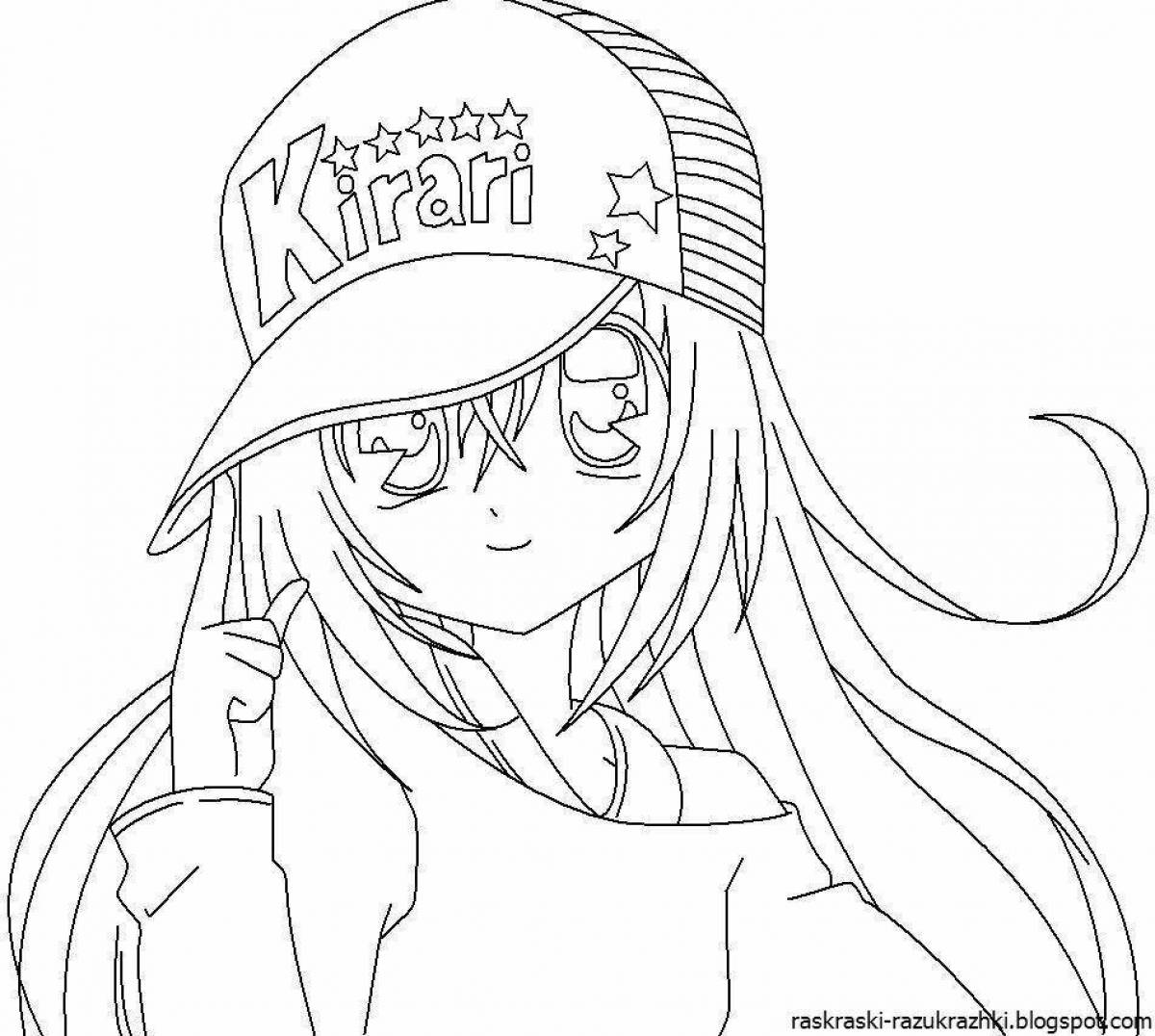 Adorable 11 year old anime girls coloring page