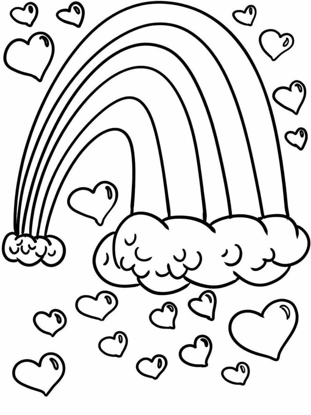Glowing Rainbow Coloring Page for Kids