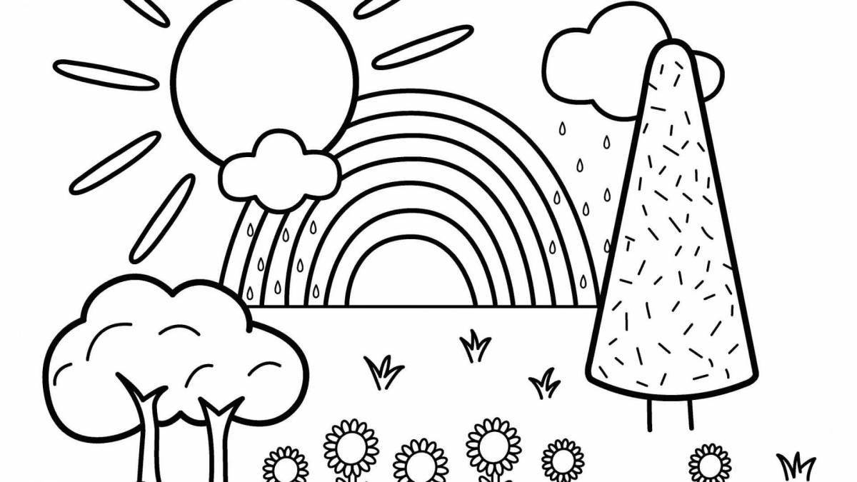 Fascinating rainbow coloring book for 4-5 year olds