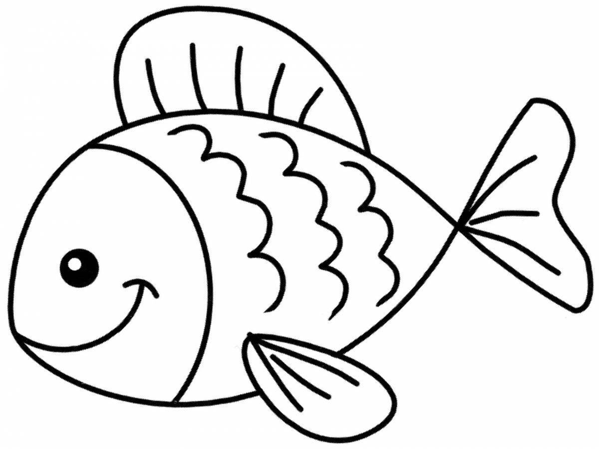 Fabulous fish coloring pages for 3-4 year olds