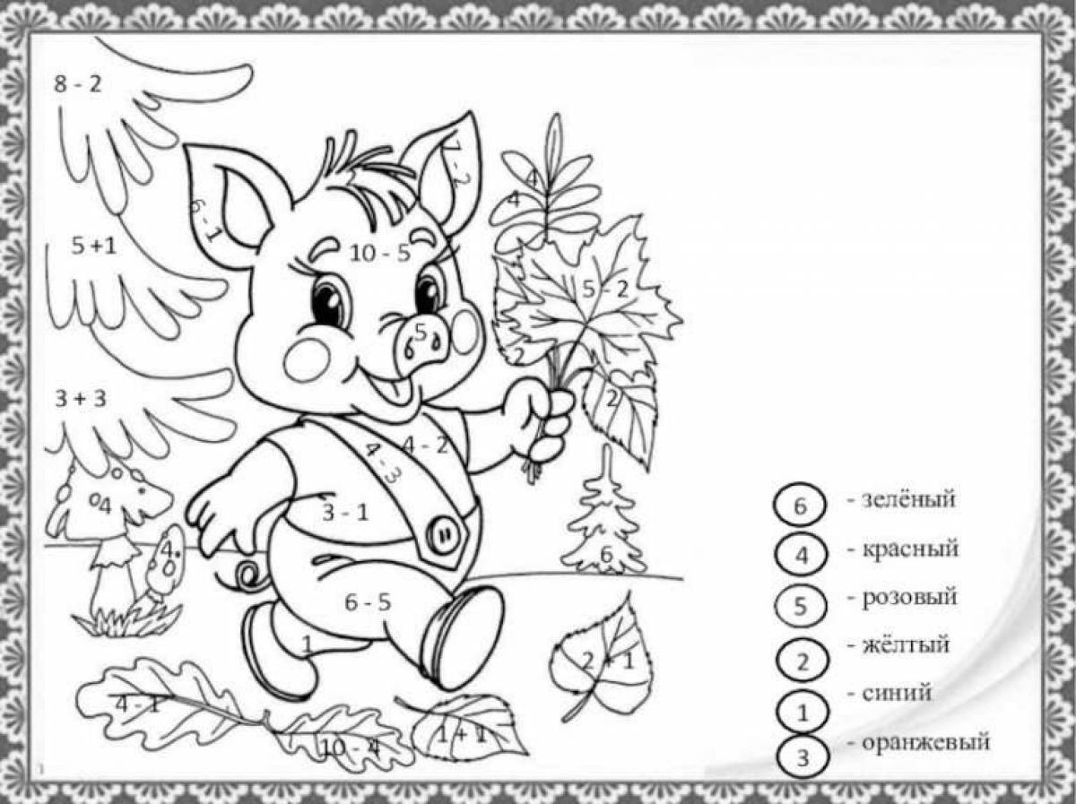 Entertaining coloring assignments for school preparation