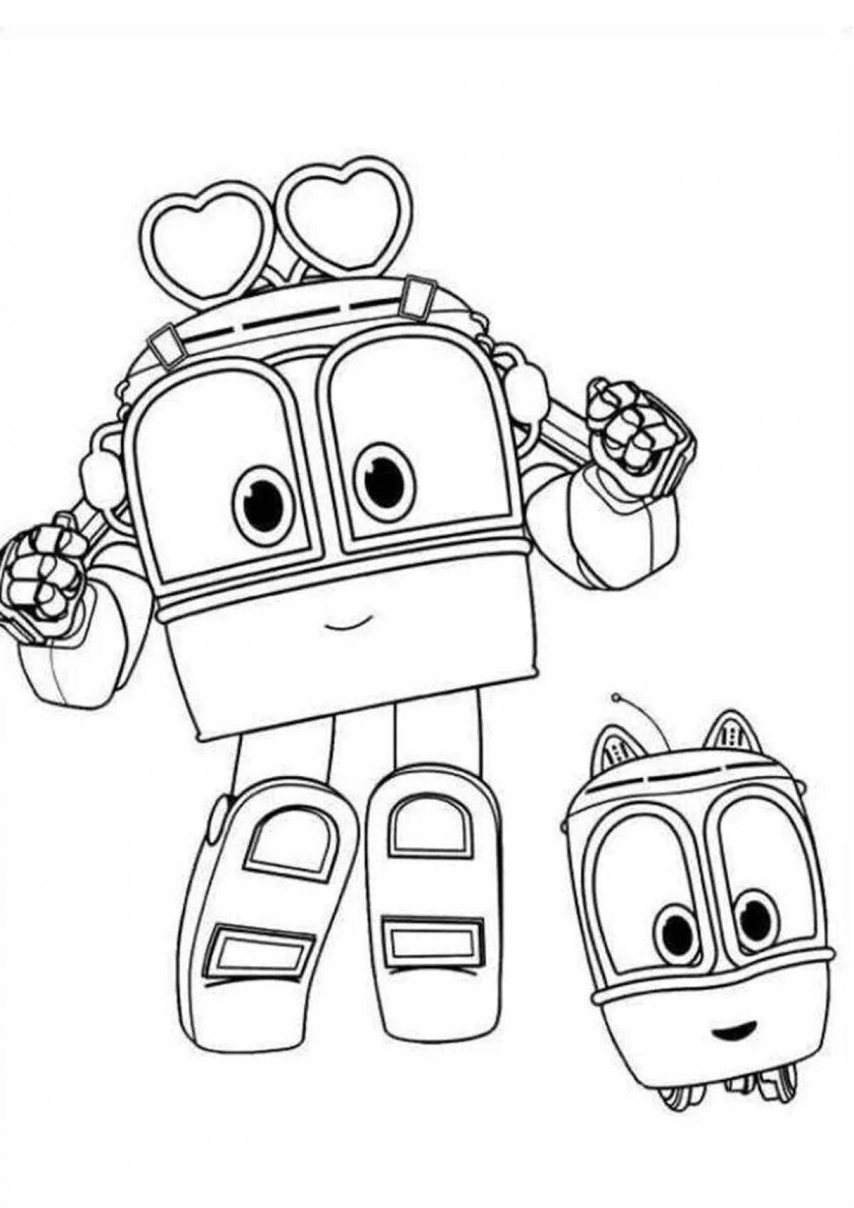 Kay train robot fun coloring book