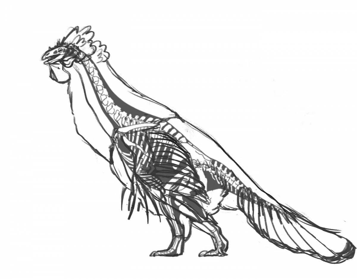 Величественная раскраска теризинозавр