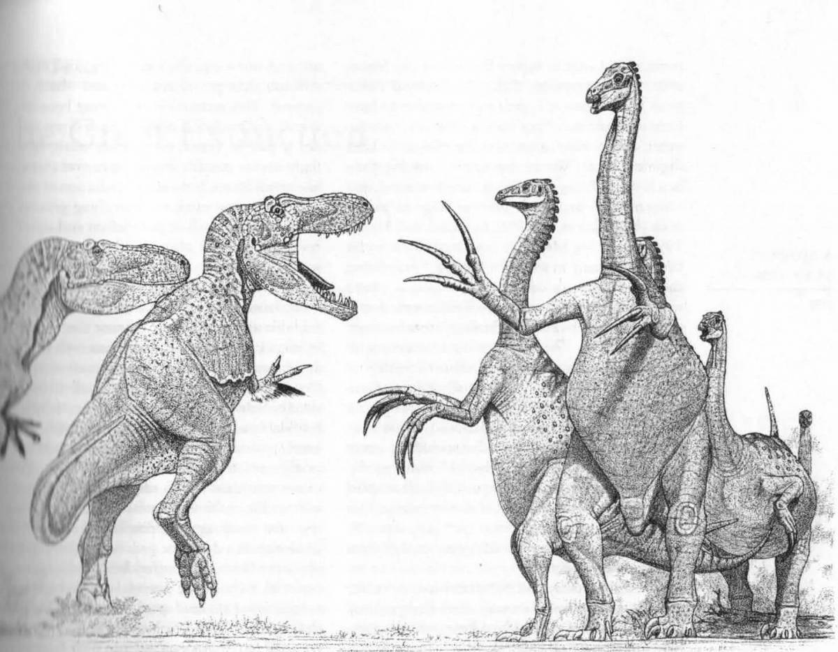 Удивительная раскраска теризинозавр