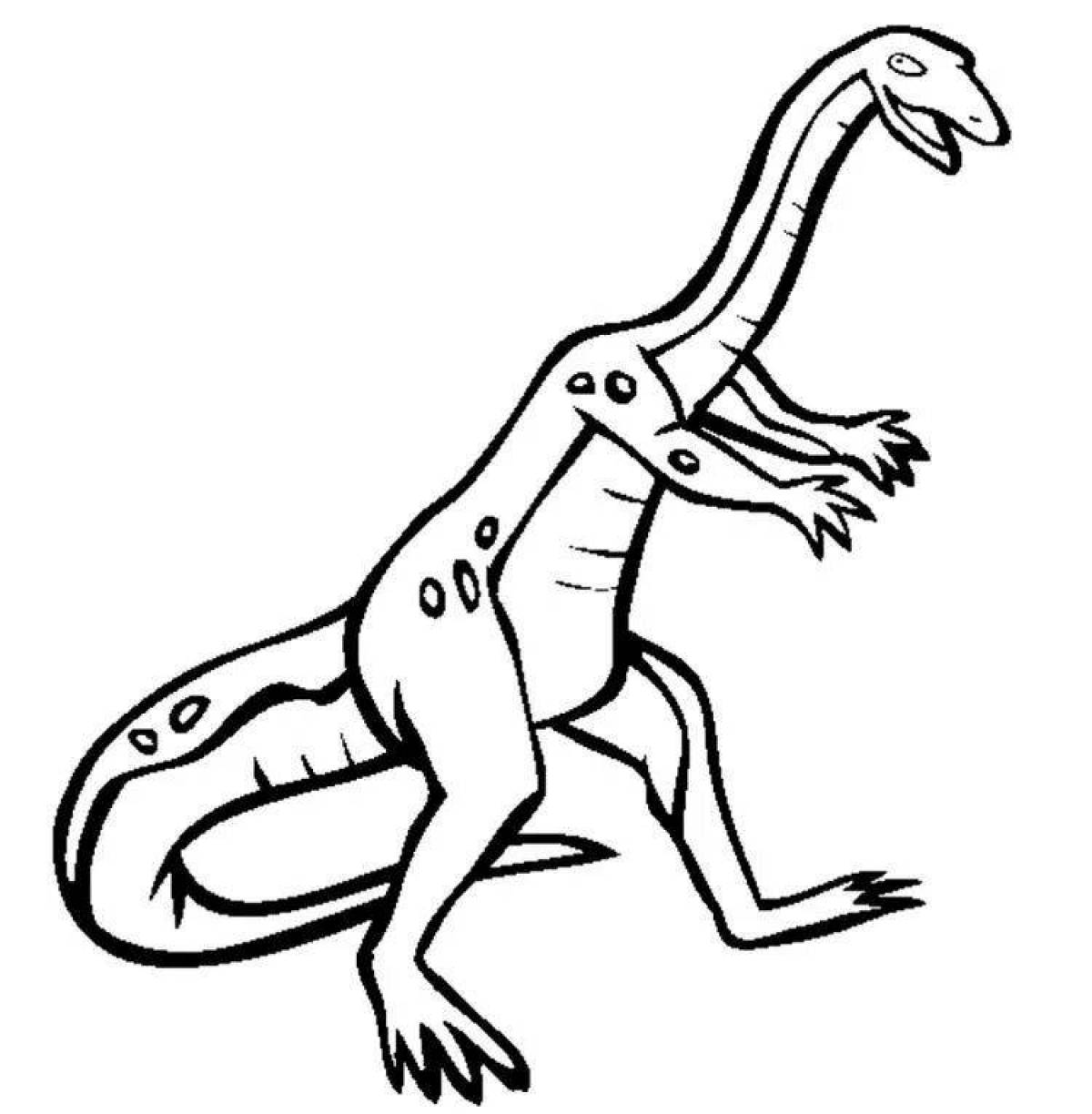 Чудесная раскраска теризинозавр