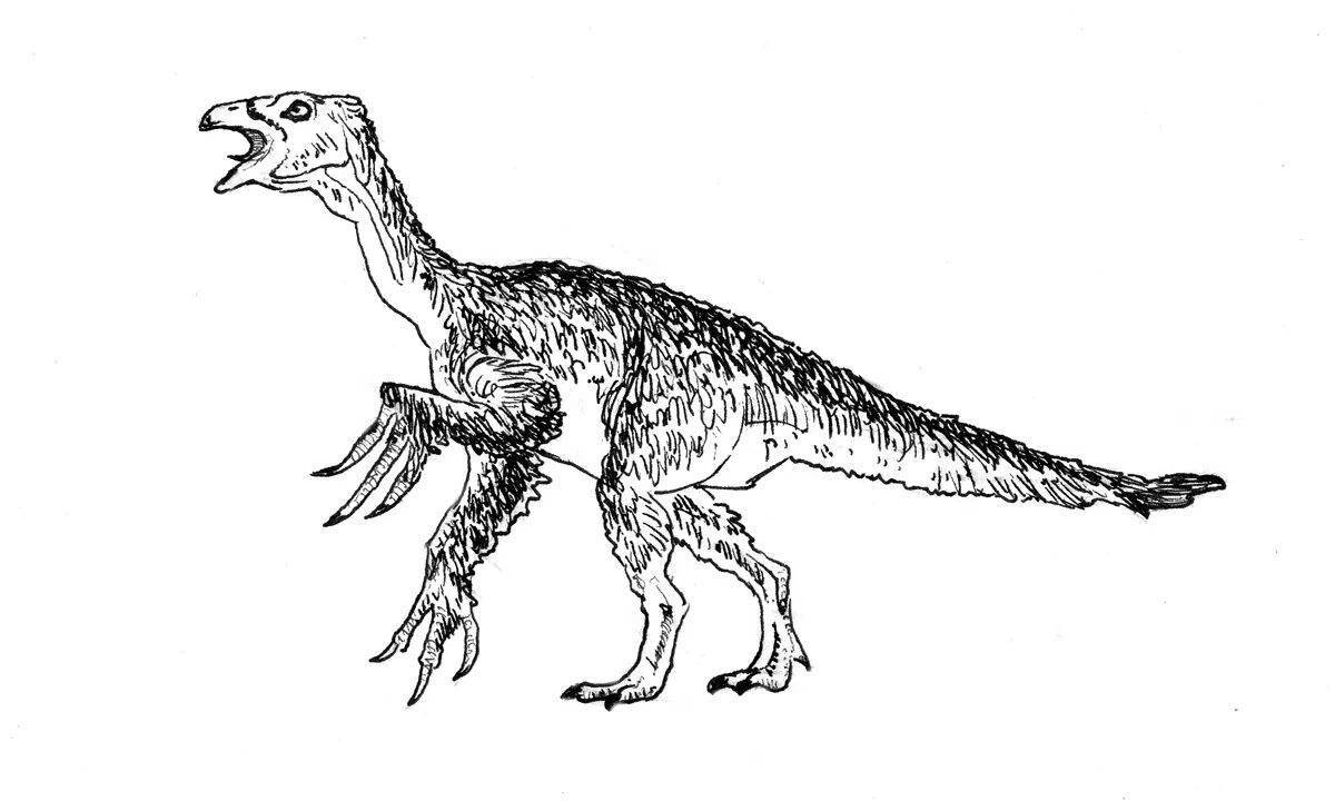 Роскошная раскраска теризинозавр
