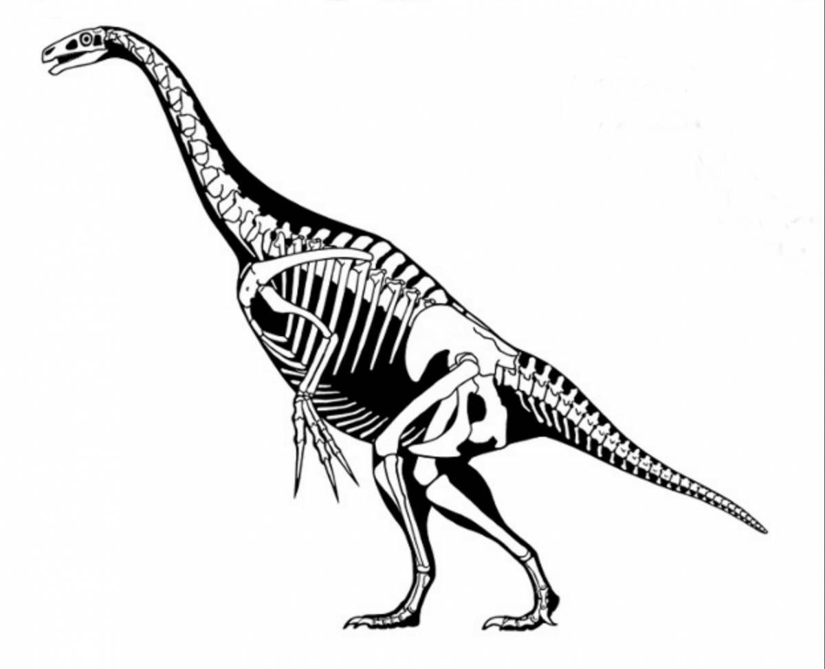 Замечательная раскраска теризинозавр