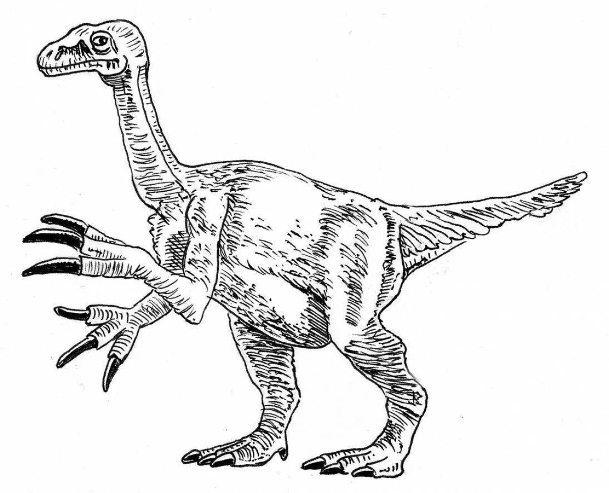 Большая страница раскраски теризинозавр