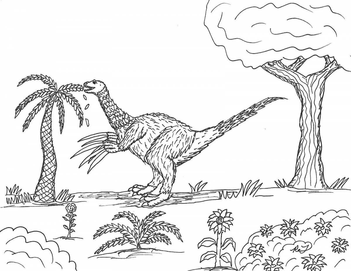 Светящаяся раскраска теризинозавр