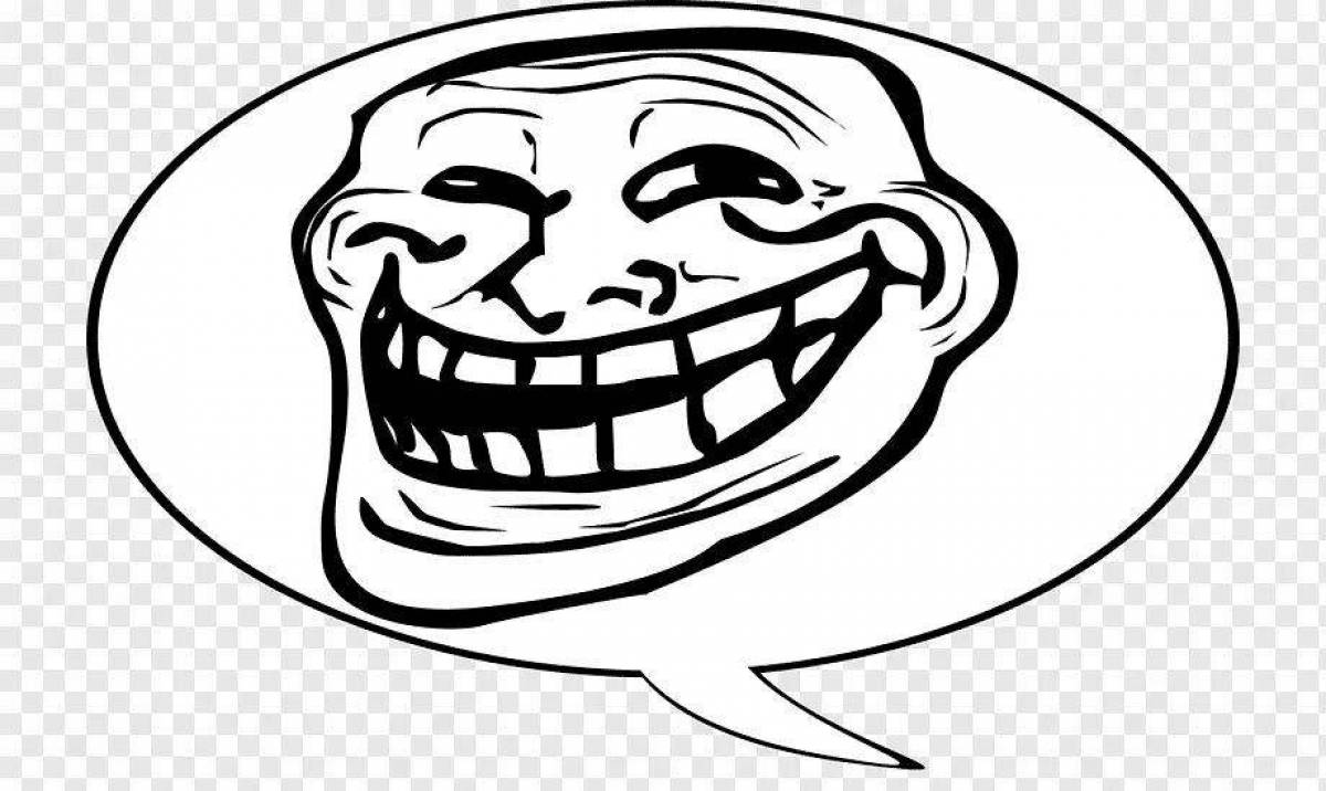 Funny coloring trollface