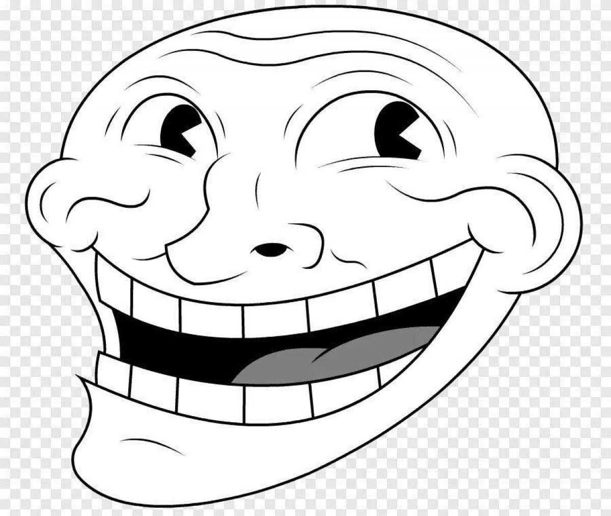 Amazing trollface coloring page