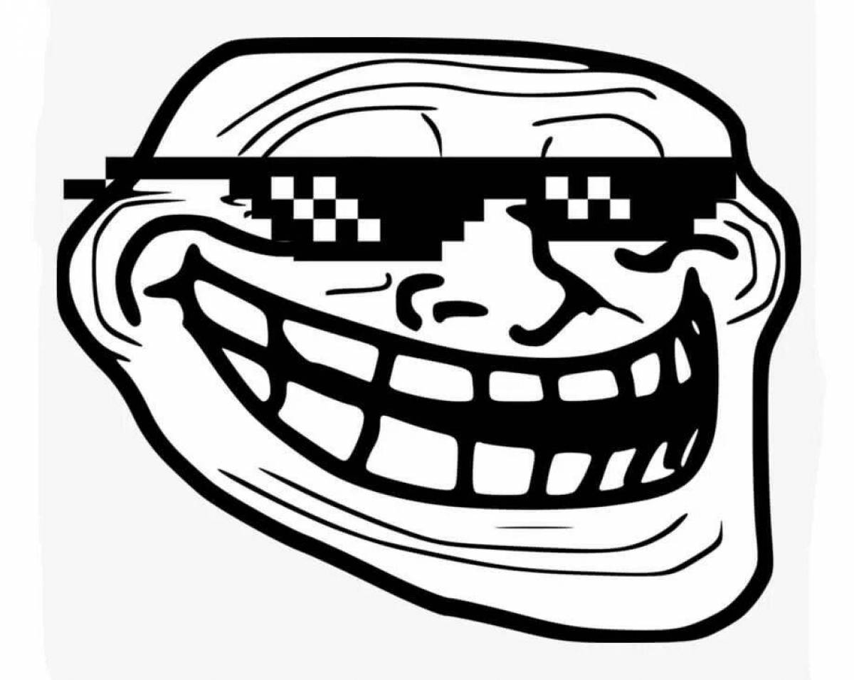 Attractive coloring trollface