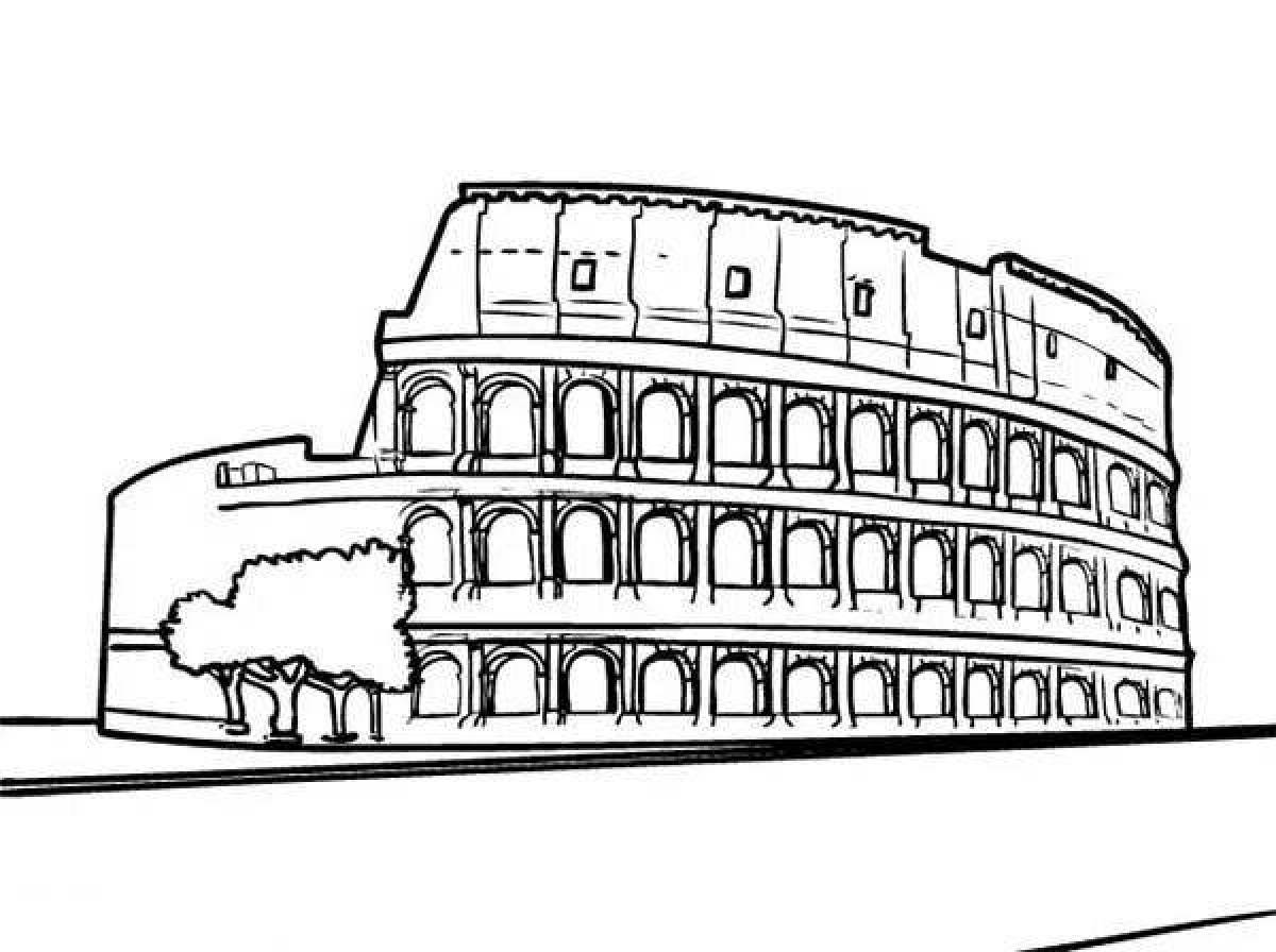 Large colosseum coloring page