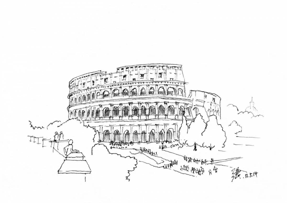 Coloring page magnificent coliseum