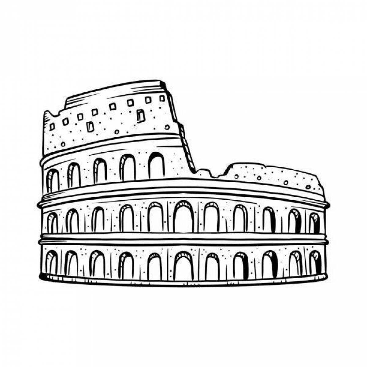 Coloring page shining colosseum