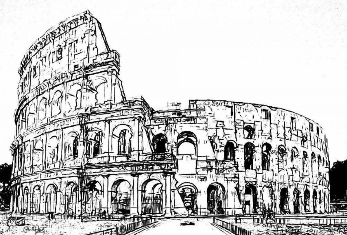 Luxury colosseum coloring page