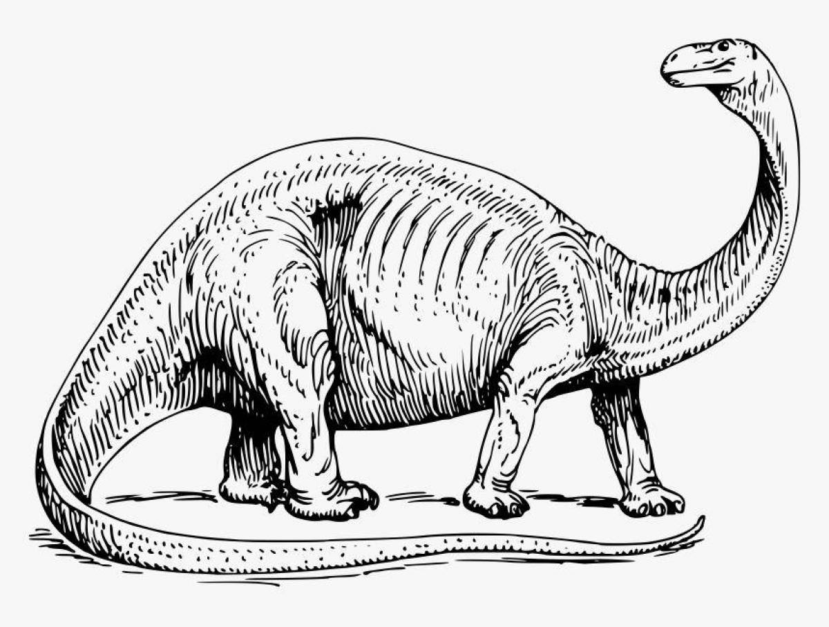 Яркая раскраска бронтозавр
